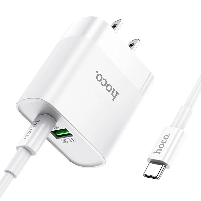 HOCO C80 PD20W + QC3.0 Dual-port Charger (US) Set