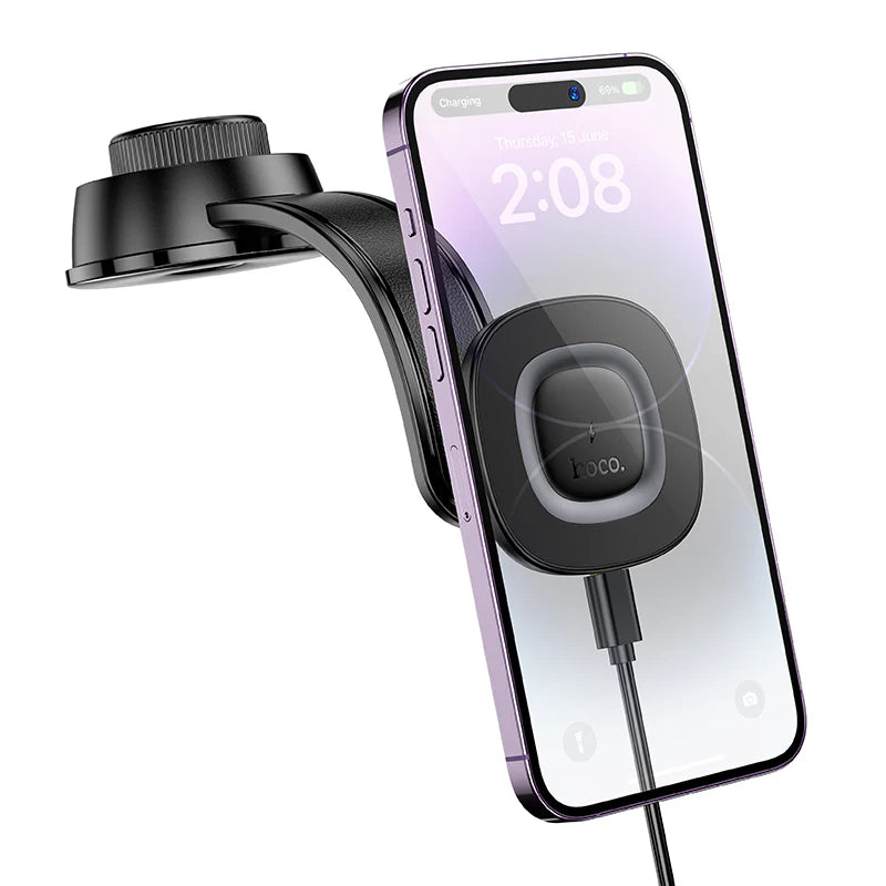 HOCO HW31 Wireless Charging Car Holder for Dashboard/Center Console
