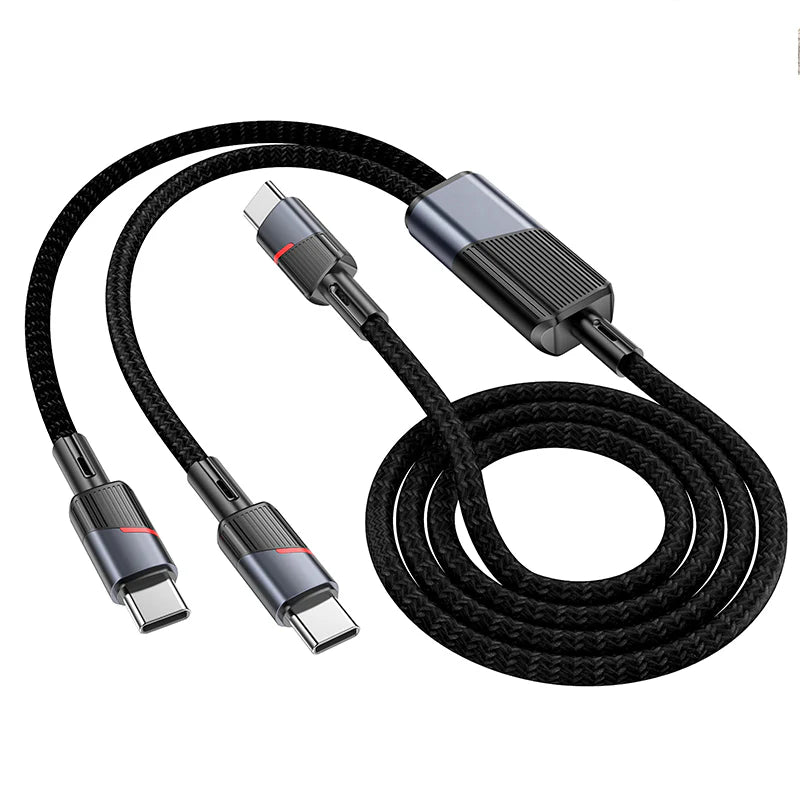 HOCO U139 100W Type-C to Type-C and Type-C Fast Charging Data Cable 1.2m