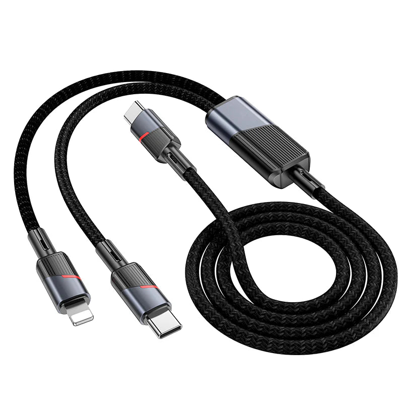 HOCO U139 100W Type-C to Type-C and Lightning Fast Charging Data Cable 1.2m