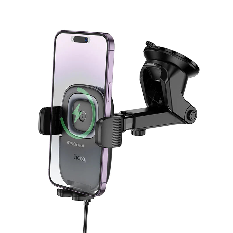 HOCO HW32 Wireless Charging Car Holder for Dashboard/Center Console
